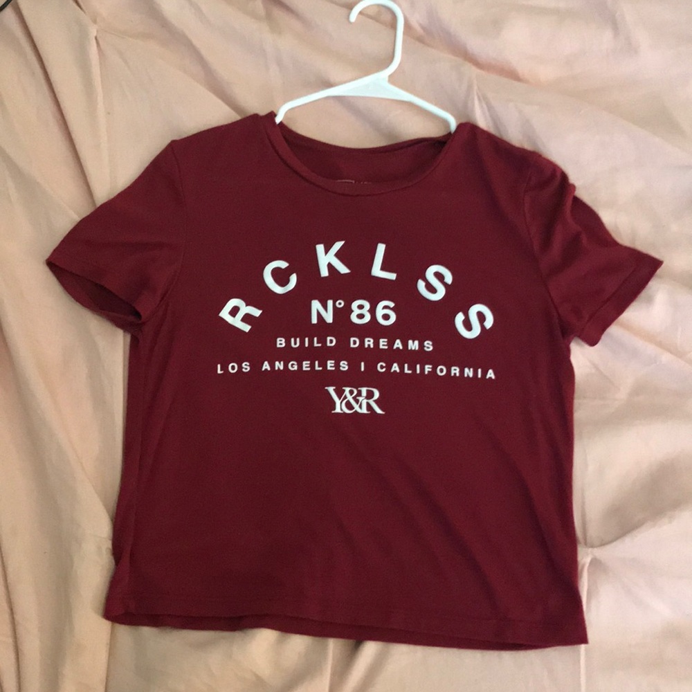 Young and reckless maroon crop top